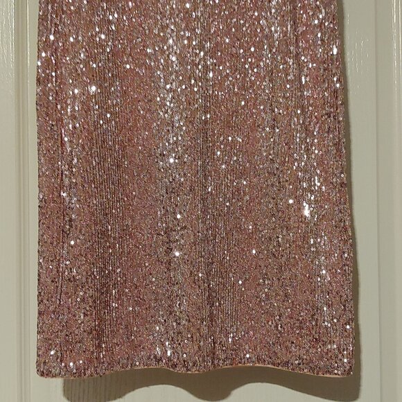 Vineyard Vines Party Barbie Glitter Glam Sequin Clubbing Pencil Skirt Rose XS - Picture 4 of 8